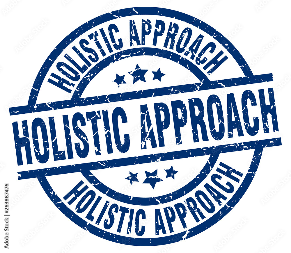 Fototapeta premium holistic approach blue round grunge stamp