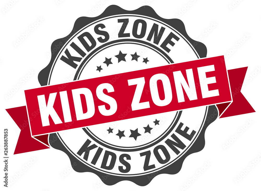 kids zone stamp. sign. seal