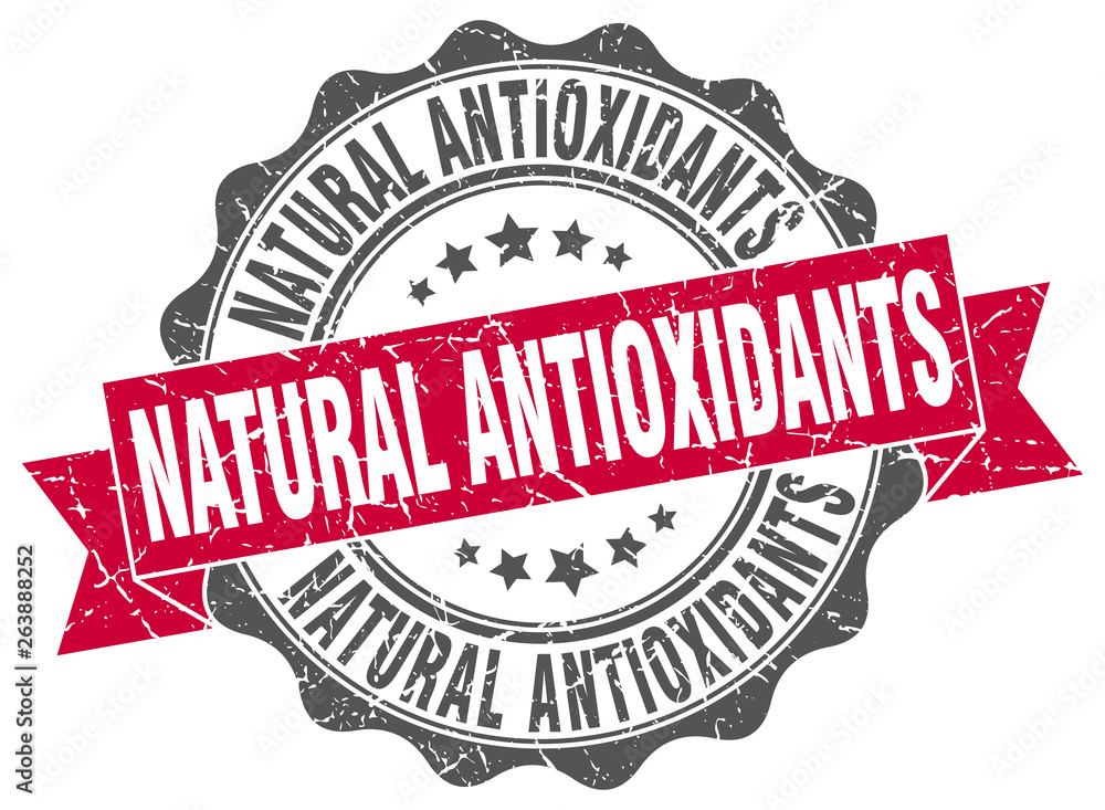 Fototapeta premium natural antioxidants stamp. sign. seal