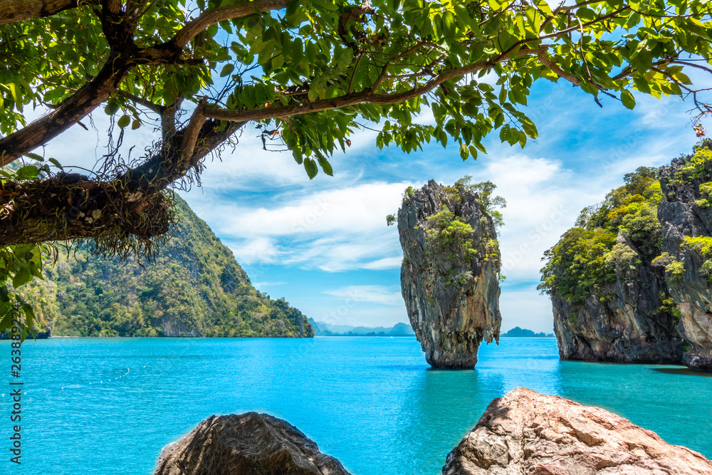 Landscape of James Bond island Phang-Nga bay,Thailand.