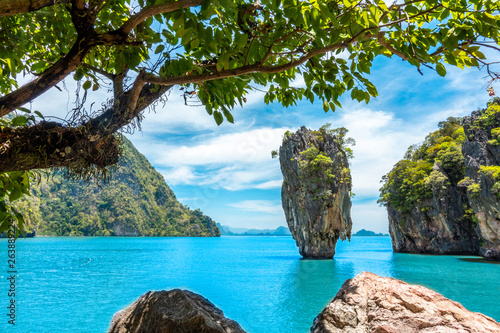 Landscape of James Bond island Phang-Nga bay,Thailand.