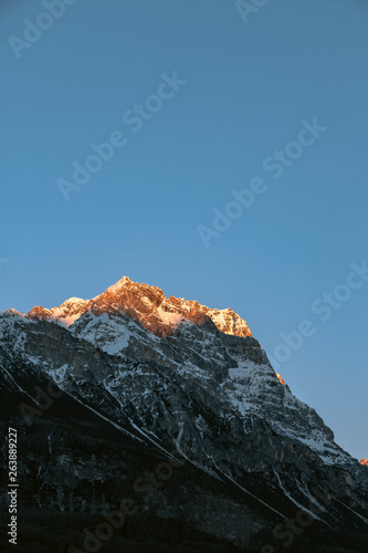 Beautiful sunset in the mountains in winter. Cortina d’Ampezzo - Alps, Dolomites, Italy. photo