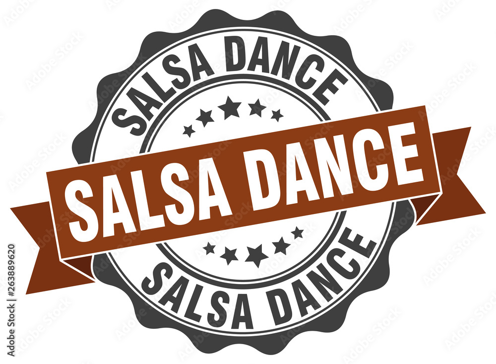 Fototapeta premium salsa dance stamp. sign. seal