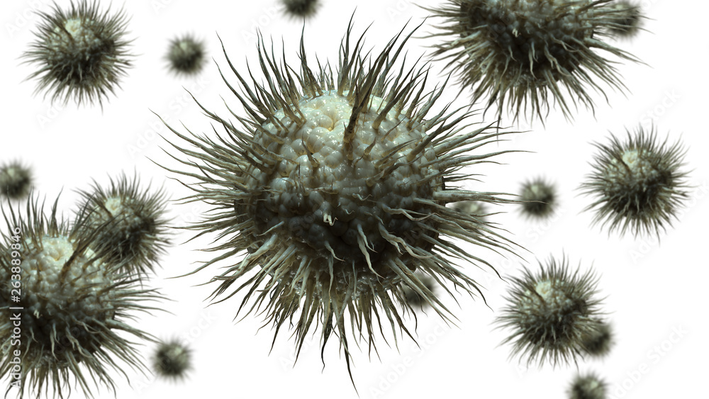 Virus cells 3d illustration isolated on white background Virus cells 3d illustration isolated on white background