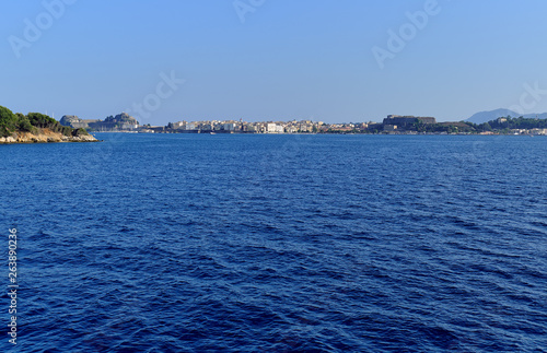 View from the Ionian Sea in Corfu Town, Greece