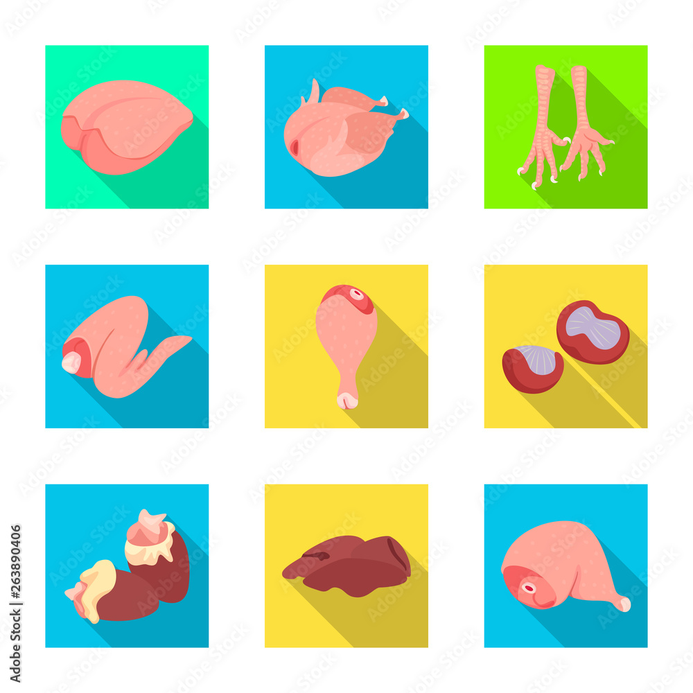 Vector illustration of product and poultry sign. Set of product and agriculture stock symbol for web. Vector illustration of product and poultry sign. Set of product and agriculture stock symbol for web.