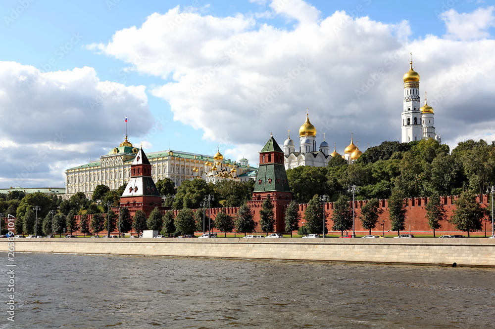 View from the Sofia Embankment to the Kremlin Embankment and the Moscow Kremlin
