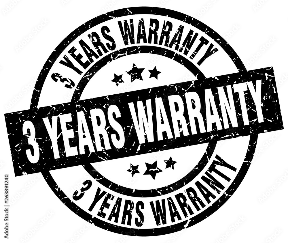 3 years warranty round grunge black stamp 3 years warranty round grunge black stamp