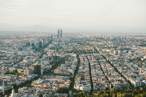 Cityscape skyline view of Madrid