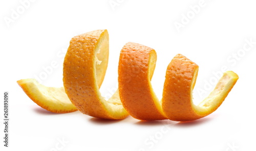 Orange peel isolated on white background