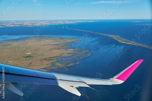 Canvas Print View from the plane to the Oresund Bridge