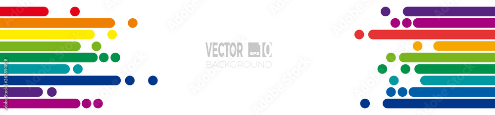 horizontal banner with copy space for text. Abstract spring vector background. Rainbow template for your project
