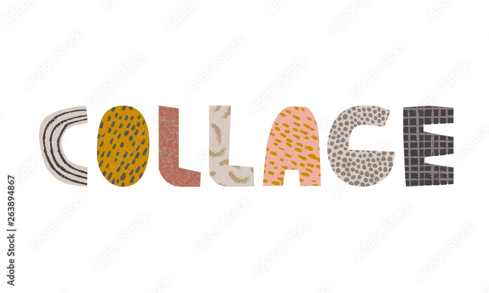 Paper collage word title vector Stock Vector | Adobe Stock