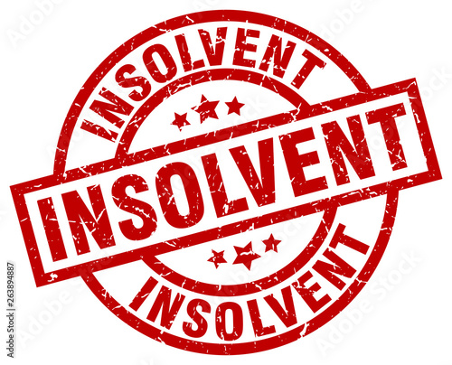 insolvent round red grunge stamp