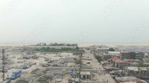 Aerial shot of Jakande slum in Lekki, Lagos, Nigeria, Africa photo