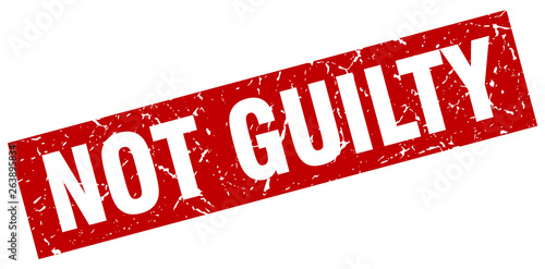 square grunge red not guilty stamp