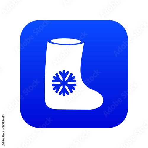 Felt boots icon digital blue for any design isolated on white vector illustration