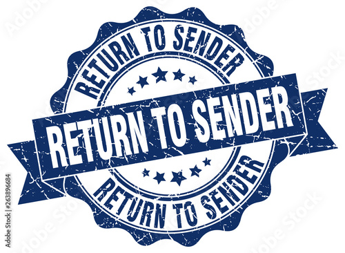 return to sender stamp. sign. seal