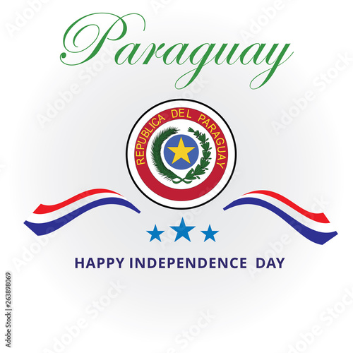 paraguay independence day logo design vector