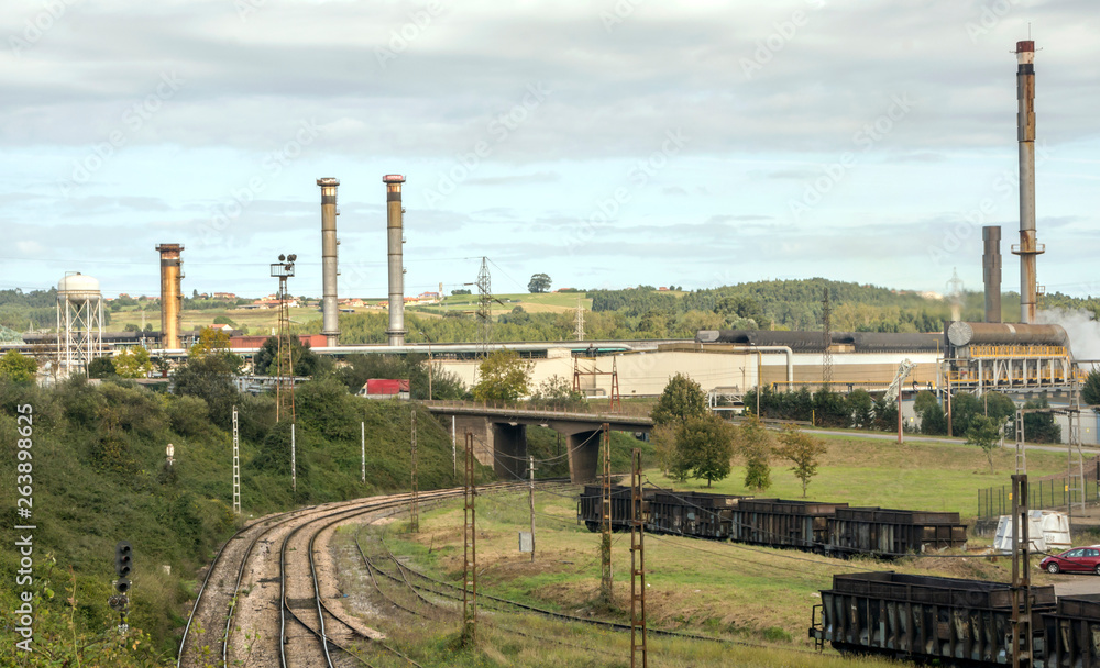 Industry of the north of Spain in a cloudy day Industry of the north of Spain in a cloudy day