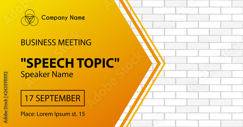 Business meeting vector banner template. Corporate event announcement flyer