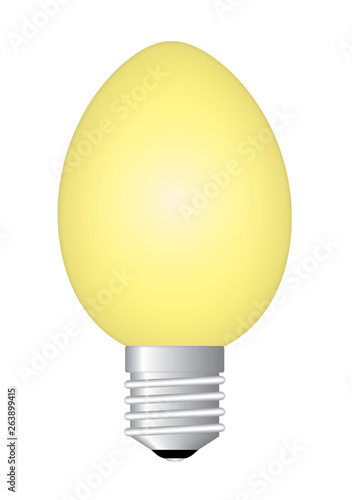 Illustrazione di una lampadina con bulbo a forma ovale