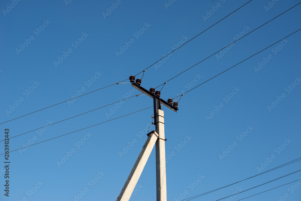 electrical power line against background of sky electrical power line against background of sky