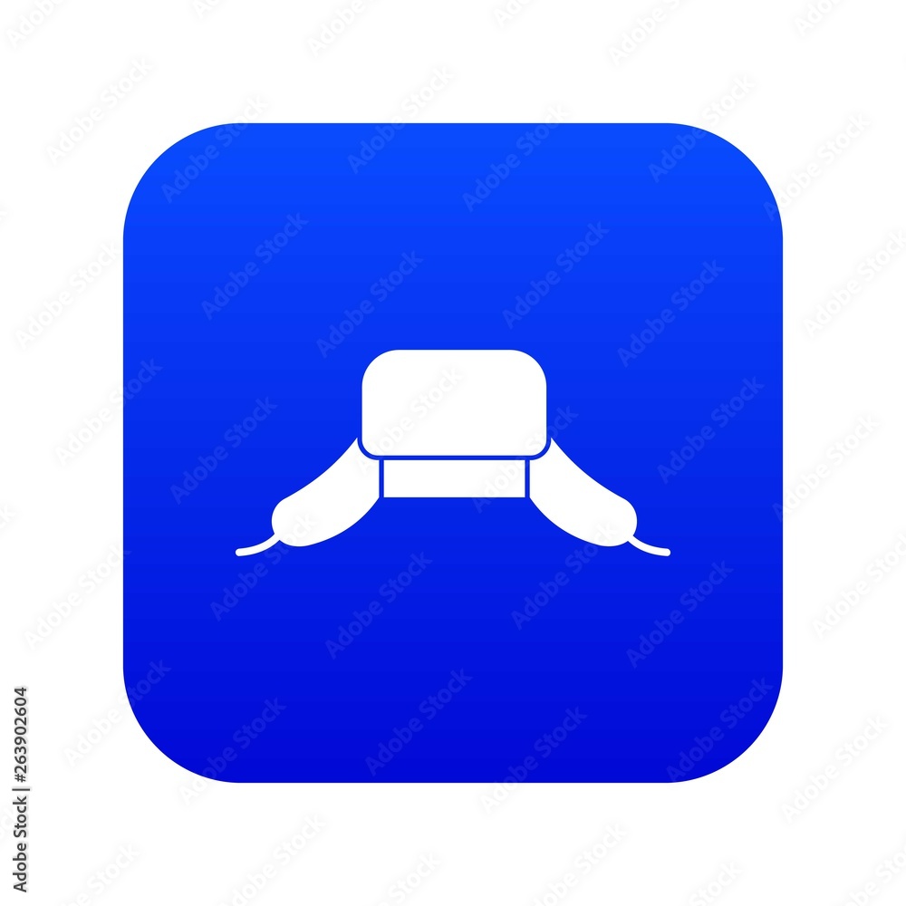 Naklejka premium Hat with ear flaps icon digital blue for any design isolated on white vector illustration
