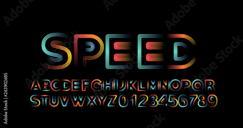 Modern Abstract Font  Set of Alphabet Text Design.