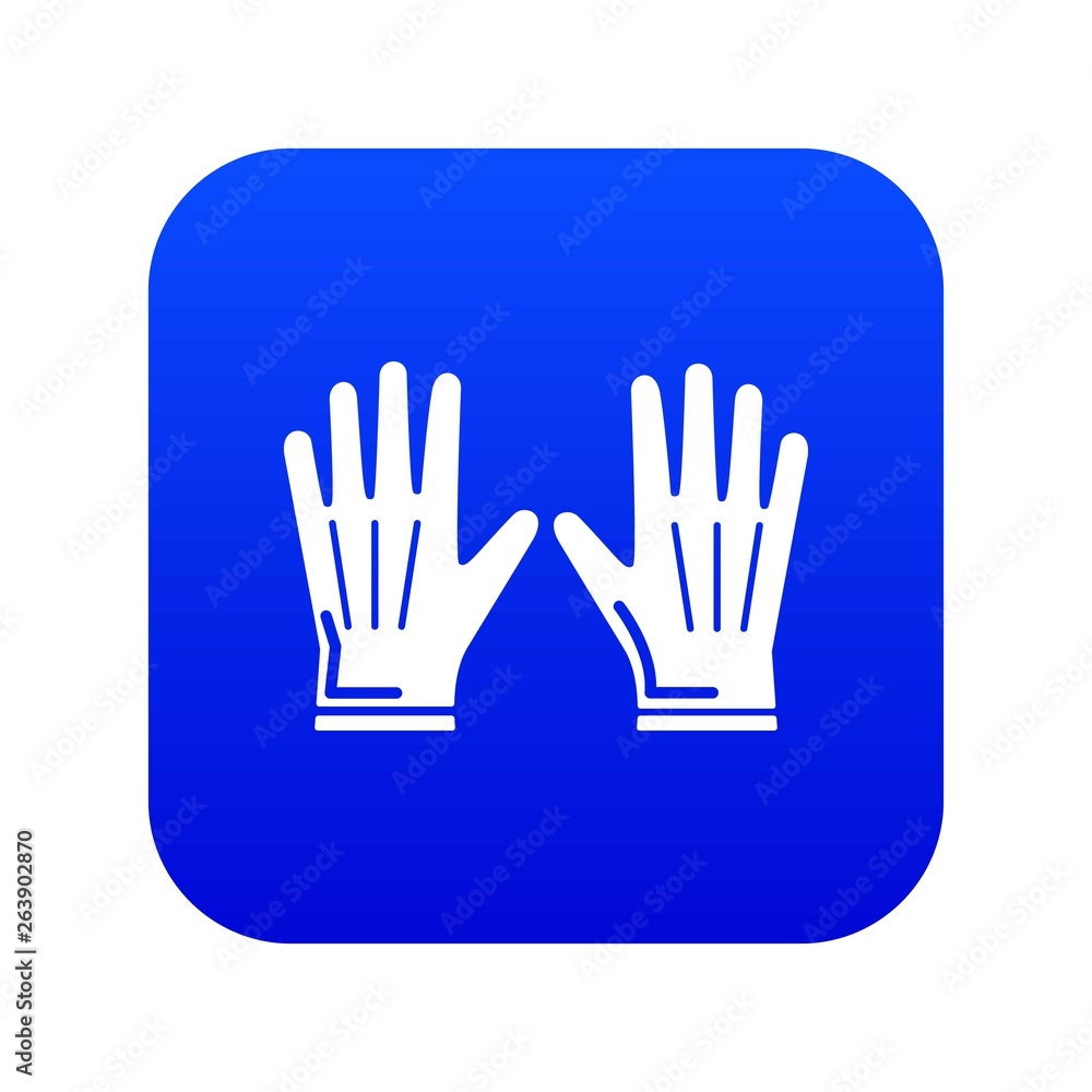 Gardening gloves icon blue vector isolated on white background Gardening gloves icon blue vector isolated on white background