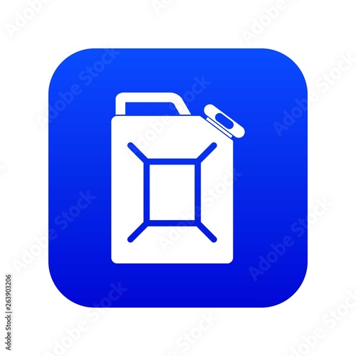 Fuel jerrycan icon digital blue for any design isolated on white vector illustration