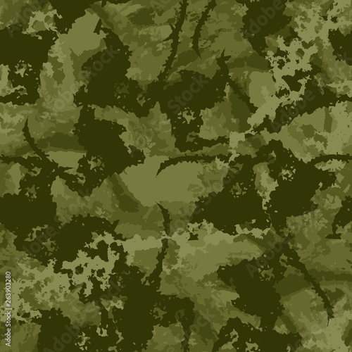 Forest camouflage of various shades of green colors