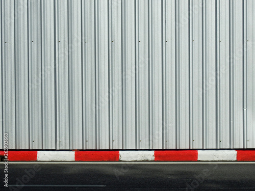 corrugated metal street wall