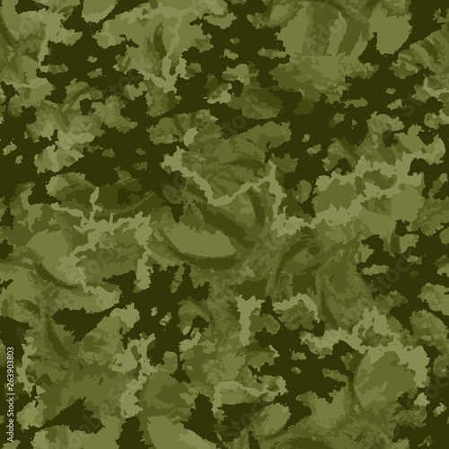 Forest camouflage of various shades of green colors