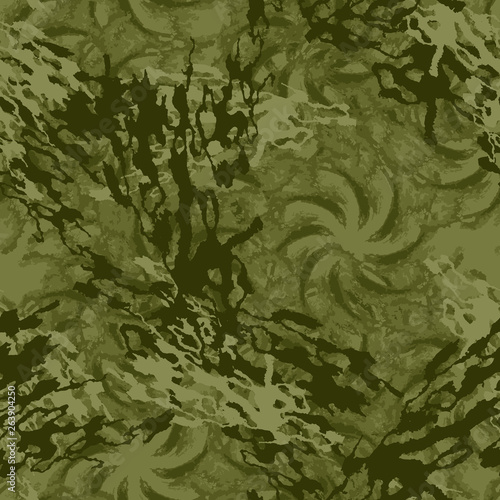 Forest camouflage of various shades of green colors