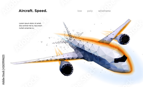 Airliner Aircraft Speed A flying airliner is a top view 