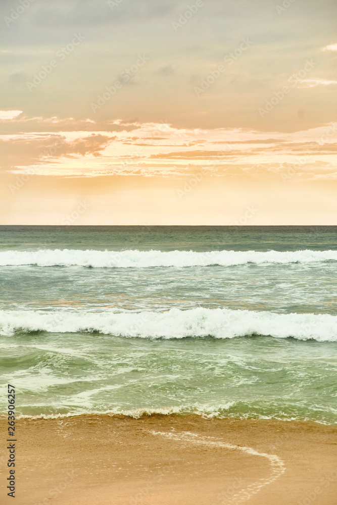 Sunset on the tropical beach. Dreamland beach. Sunset on the tropical beach. Dreamland beach.