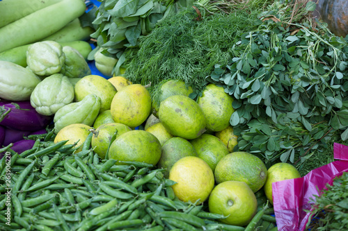 Fresh vegetables selling at the street vendor shop in Nepal