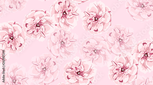 Watercolor Roses, Floral Seamless Pattern. © ingara