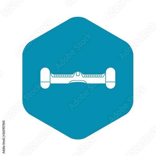 Dual wheel self balancing electric skateboard icon. Simple illustration of dual wheel self balancing electric skateboard vector icon for web