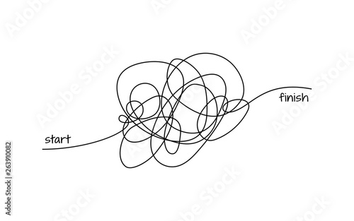 very hard to have done illustration complicated process way from start to finish concept design. tangled scribble messy line vector path doodle design.