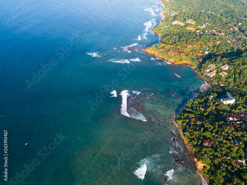 Aerial view of fishermen village in sri lanka