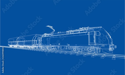 Modern train concept. Vector