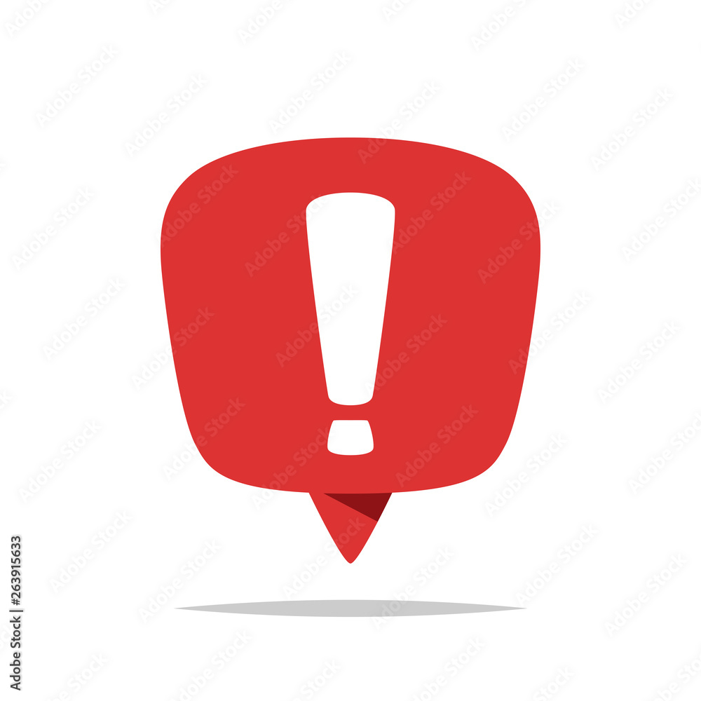 Exclamation mark bubble icon vector Exclamation mark bubble icon vector