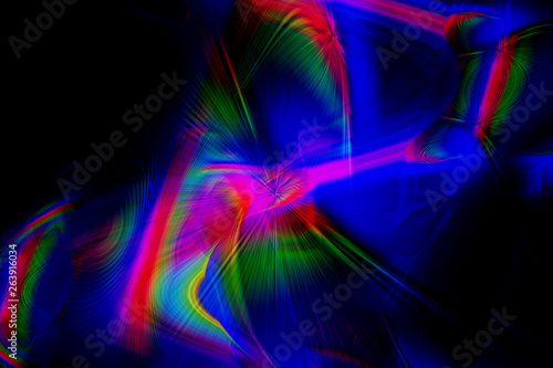 Multicolor abstract background on black backdrop.