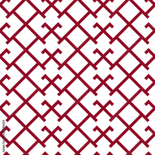 Latvian happiness cross ornamental Martina symbol seamless pattern. Vector illustration.