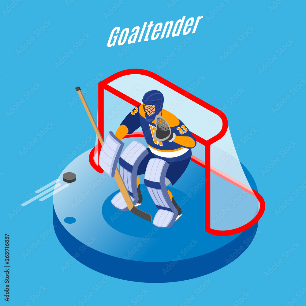 Hockey Goaltender Isometric Background 