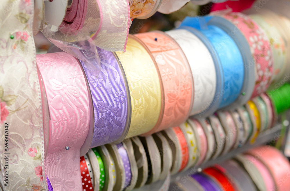 Luxury silk ribbons for sewing on cloths and garments