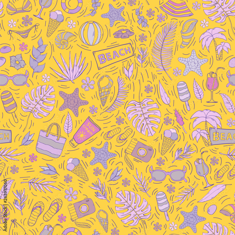 Summer vacation seamless pattern Summer vacation seamless pattern