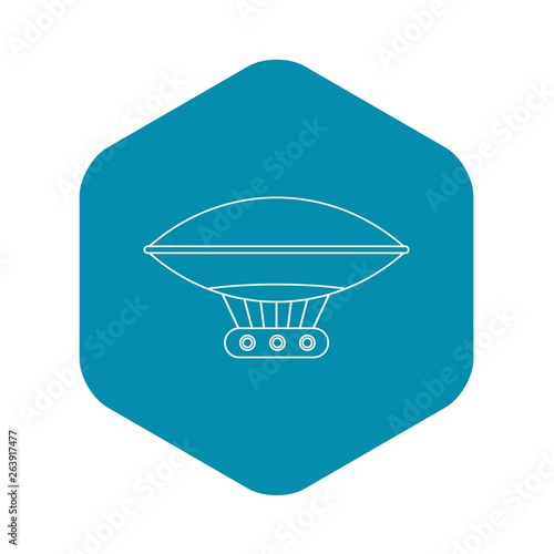 Vintage helium air balloon icon. Outline illustration of vintage helium air balloon vector icon for web
